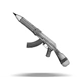my original pencil-rifle picture, grey on white with a soft shadow underneath